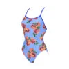 Arena Maillot De Bain Femme Roses Lace Neon Blue Turquoise