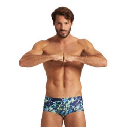 Arena Maillot De Bain Homme - Earth Texture Low Waist Short Navy Soft Green Multi