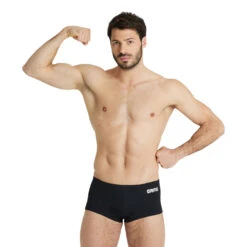 Arena Maillot De Bain Homme - Solid Squared Short Black White