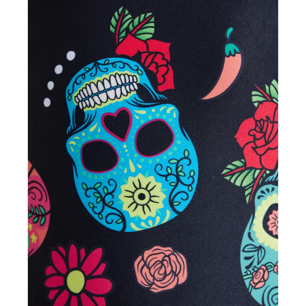 Arena Maillot Fille Crazy Skulls Carnival Freak Rose Black Multi – Image 7